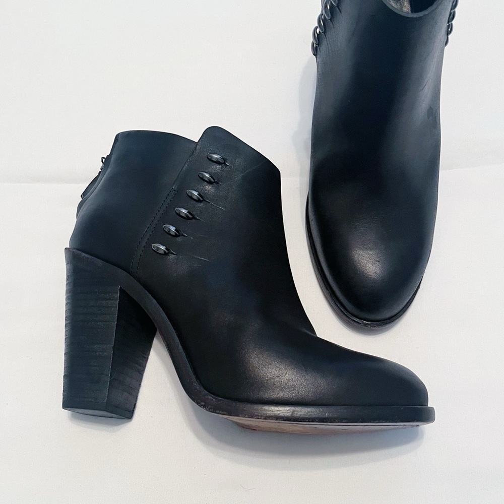 Rag & Bone Alwyn Leather Heeled Ankle Boot, Size 37.5